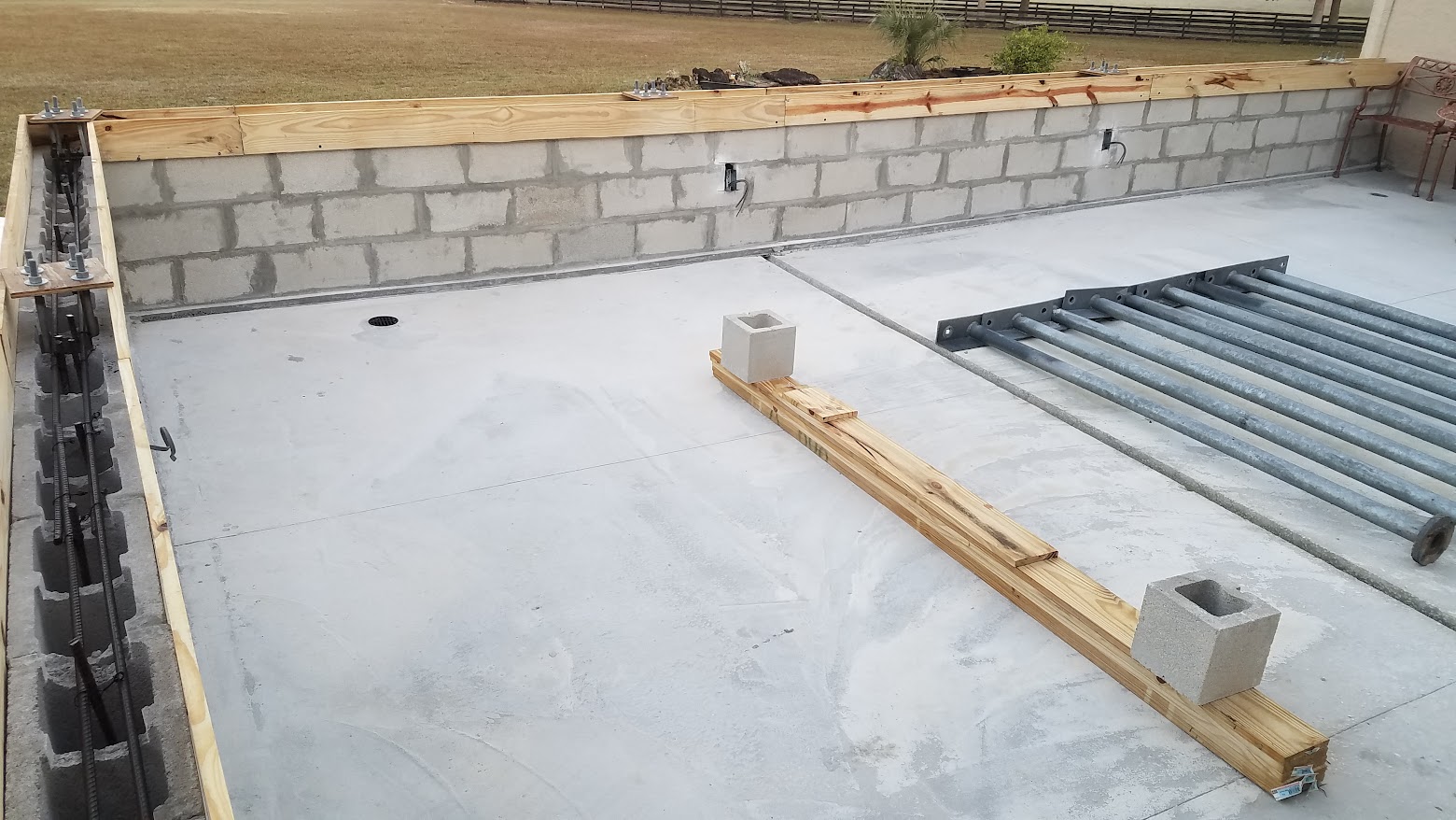 Large concrete slab foundation
